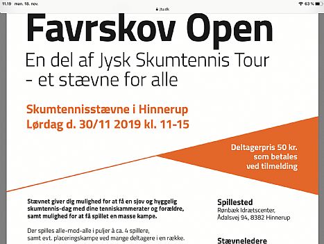 Favrskov Open - Skumtennis 30. november - RTK